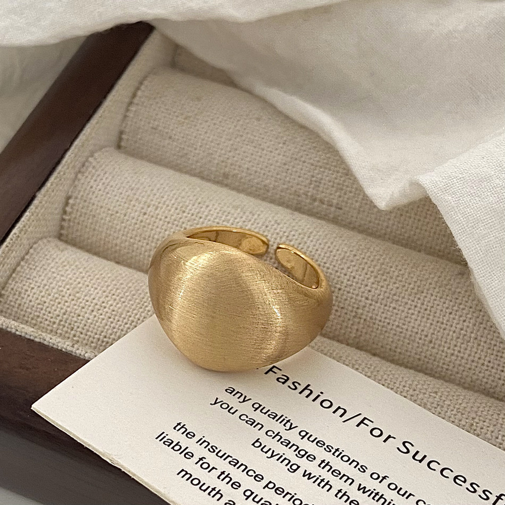 Brushed ring for womens index finger High quality gold designer diamond rings designer for women engagement men love ring rings ins trendy simple ring - view 6