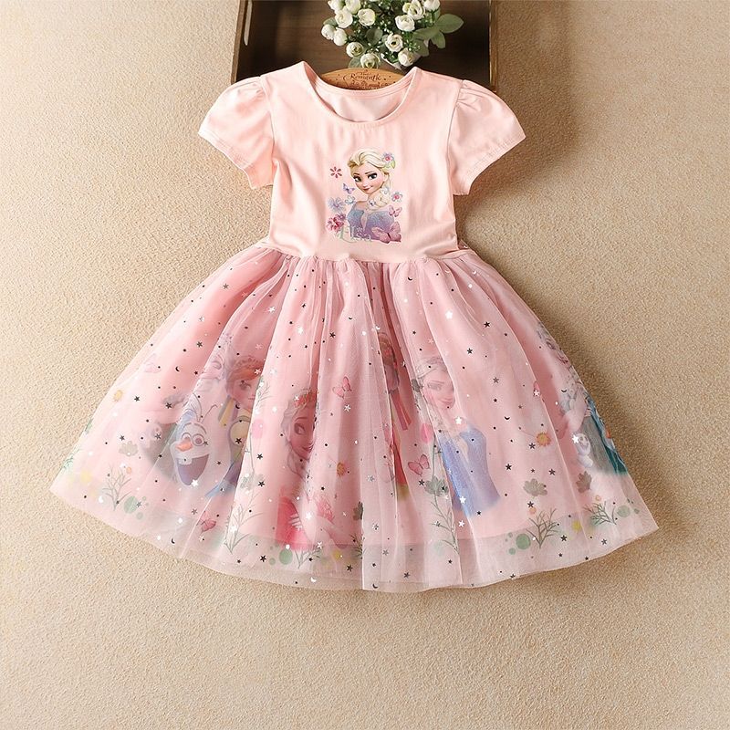 DISNEY Designer baby clothes baby designer Frozen Elsa princess Girls' dress summer outfit children's princess dress baby dress baby party d