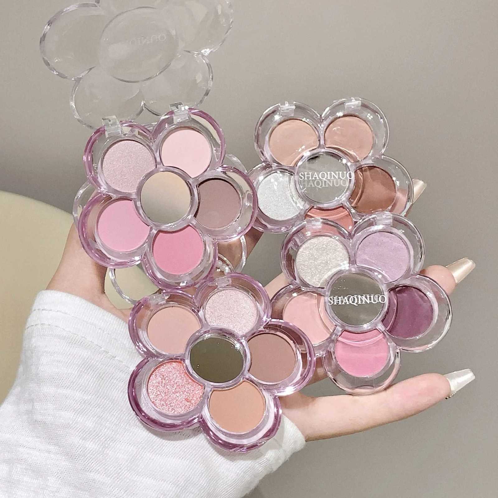 6-color Flowers Eyeshadow Palette Matte Gege Bear Pearlescent Earth Color Sequin Long-Lasting Eyeshadow And Contour PaletteT251122