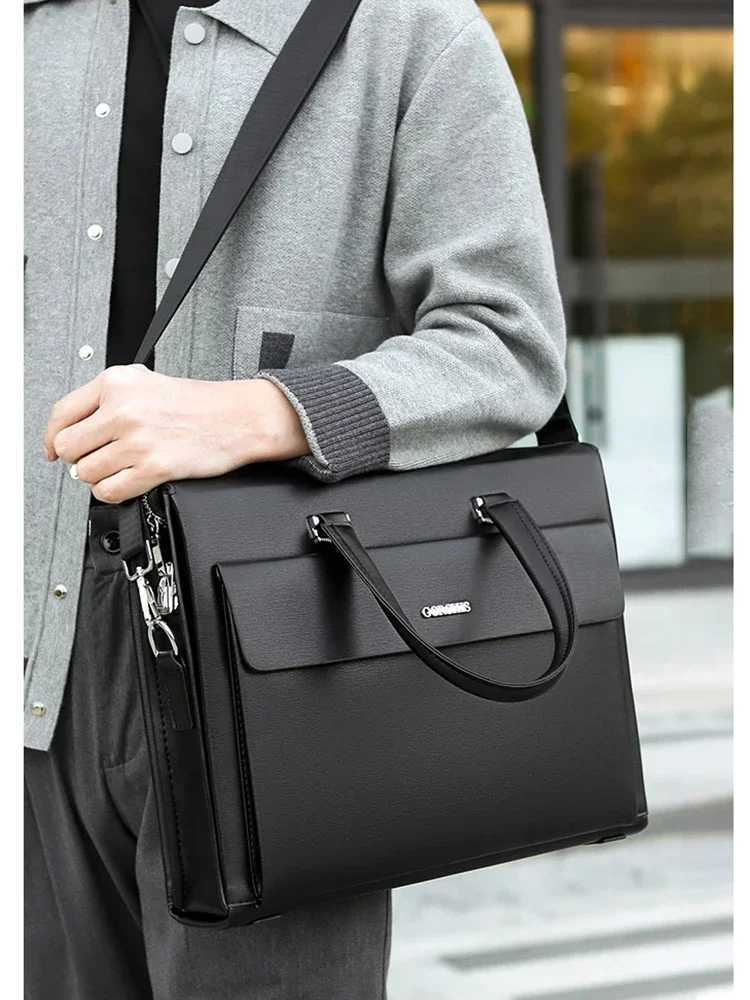 Executive Brief Cases for Men PU Leather Designer Password Lock Business Office 15.6-inch Laptop Handbag Messenger Bag WT146 Z250421