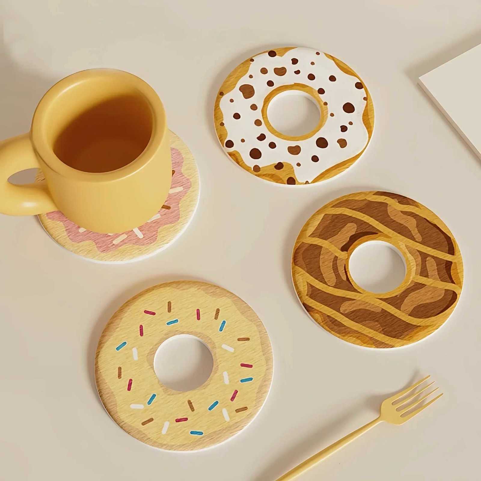 Doughnut circular water coasterdining table insulation pads Diatom coaster cushion for office desktop tea cups storage pads C251122
