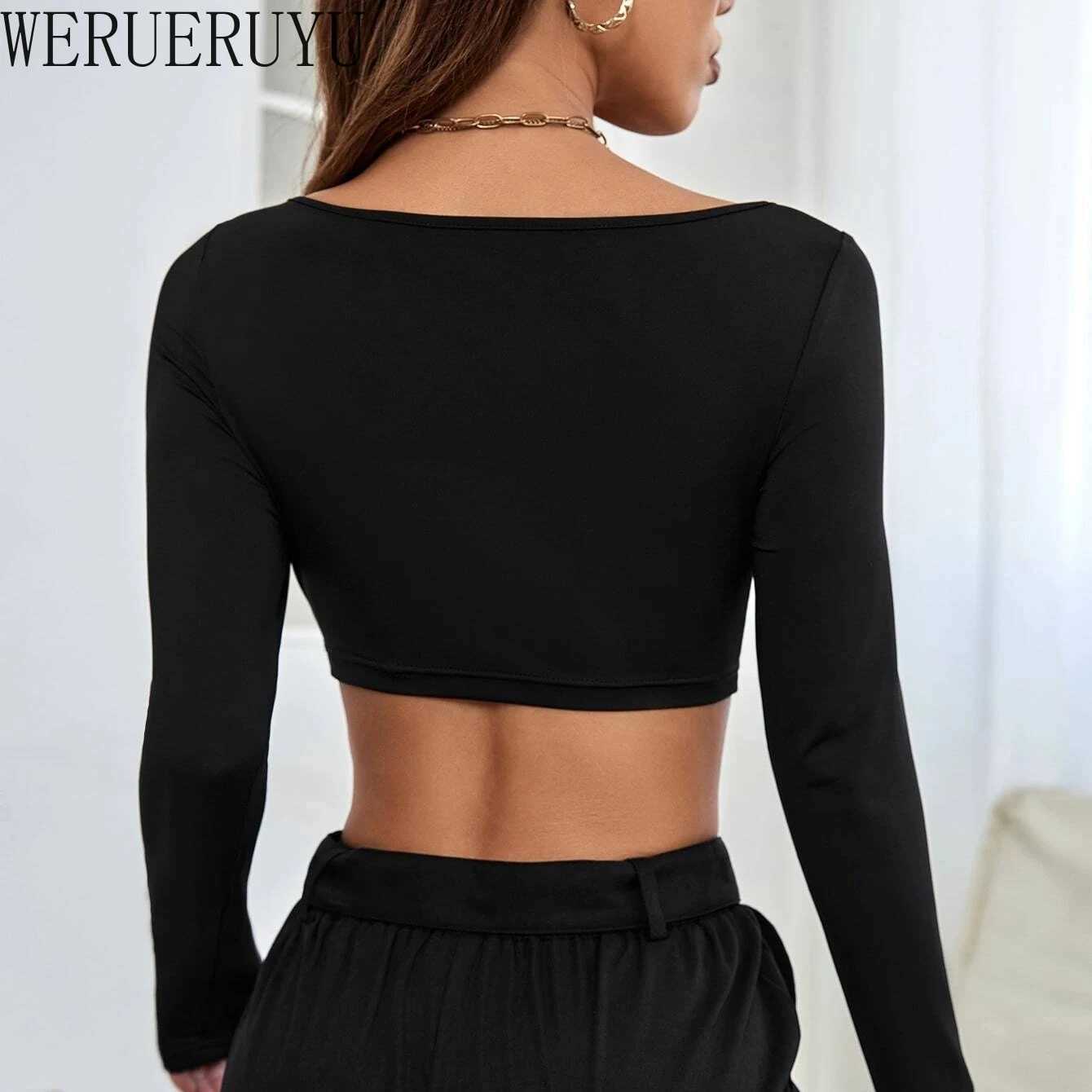White long sleeved sexy crop top womens Y2k dress summer autumn tight corset knitted elastic sports short sleeved womens T-shirt M250422