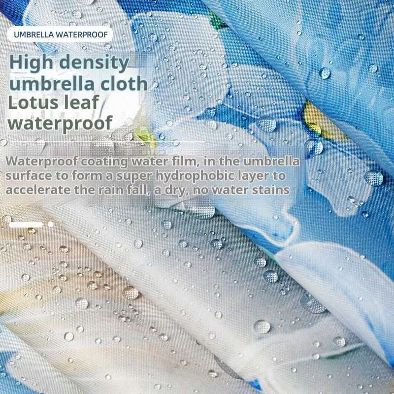 Triple Fold Umbrella Black Glue Chinese Style Peony Sun Protection Umbrella Anti UV Clear Umbrella Sun Umbrella Folding UmbrellaM251122