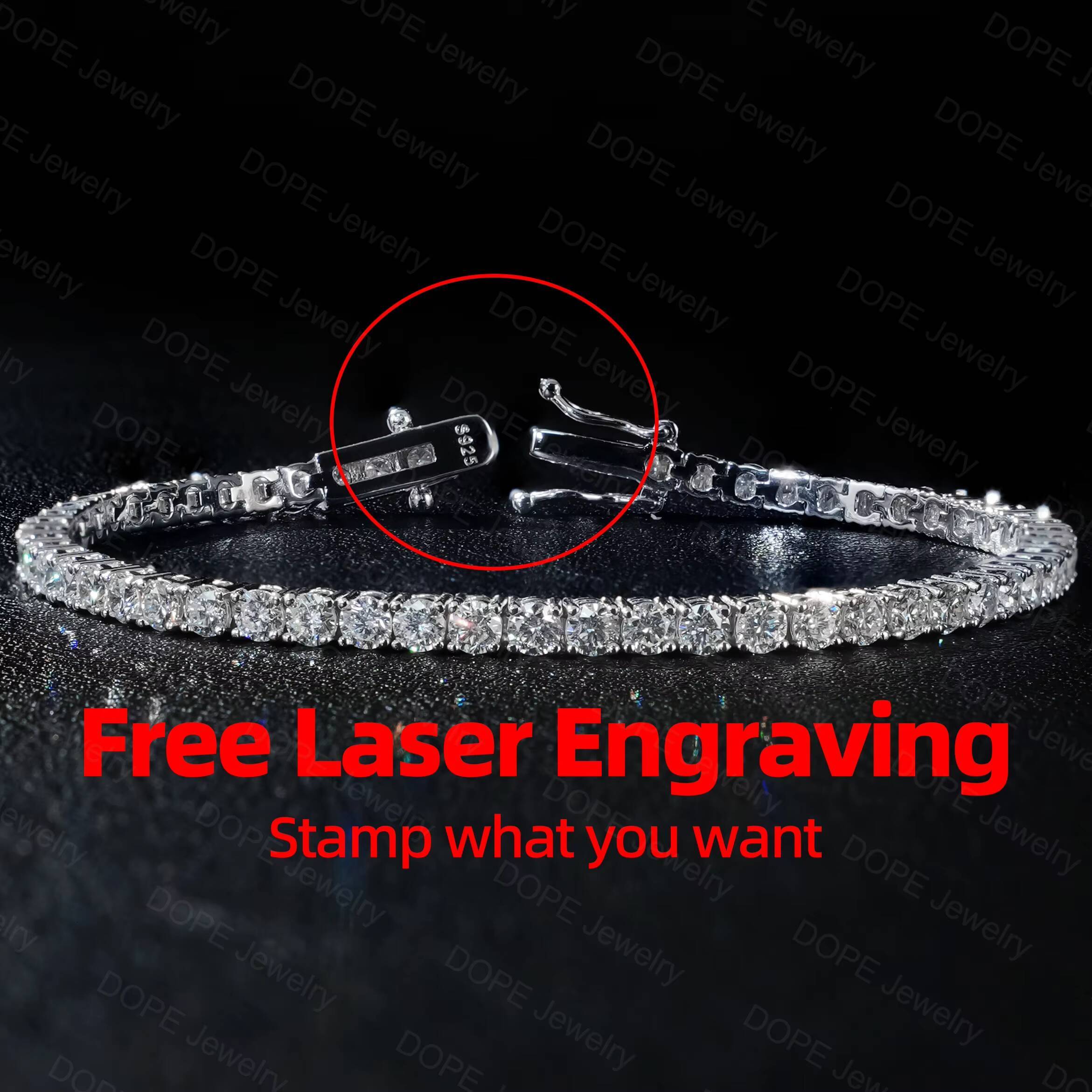 Pass Diamond Tester Moissanite Bracelet Iced Out VVS Diamond Silver 925 Moissanite Tennis Bracelet