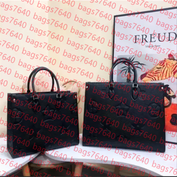 Designer Bag Onthegoities Embossed Black Flower Large Capacity On the go GM MM Leather The Tote Bag Fashion Women Shoulder Bag luxury Handbags Lady Crossbody Purse