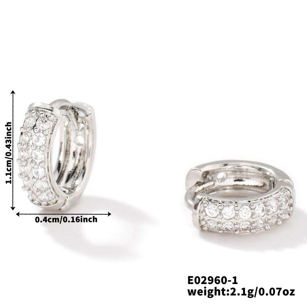 Personalized exquisite copper inlaid zircon 2025 new product, internet famous, fashionable niche design and earrings accessories