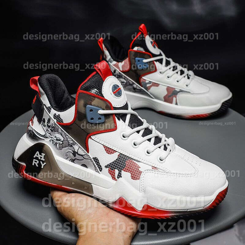 Korean Version Basketball Shoes Men With Thick Soles Increased Height Designer High Top Color Blocked Sport Students Breathable Outdoor Running Shoes