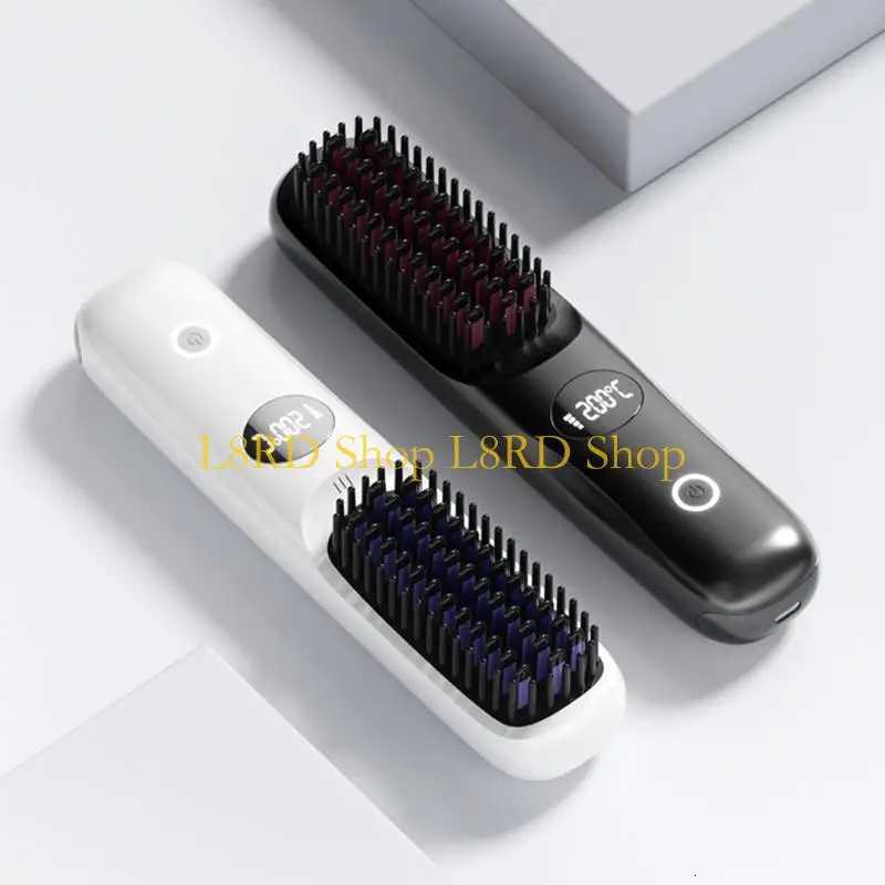 L8RD Ceramic Straightening Comb Cordless Design Lightweight Styling Tool Adjustable Heat Setting Quick 30s Warms Up TimeT251122