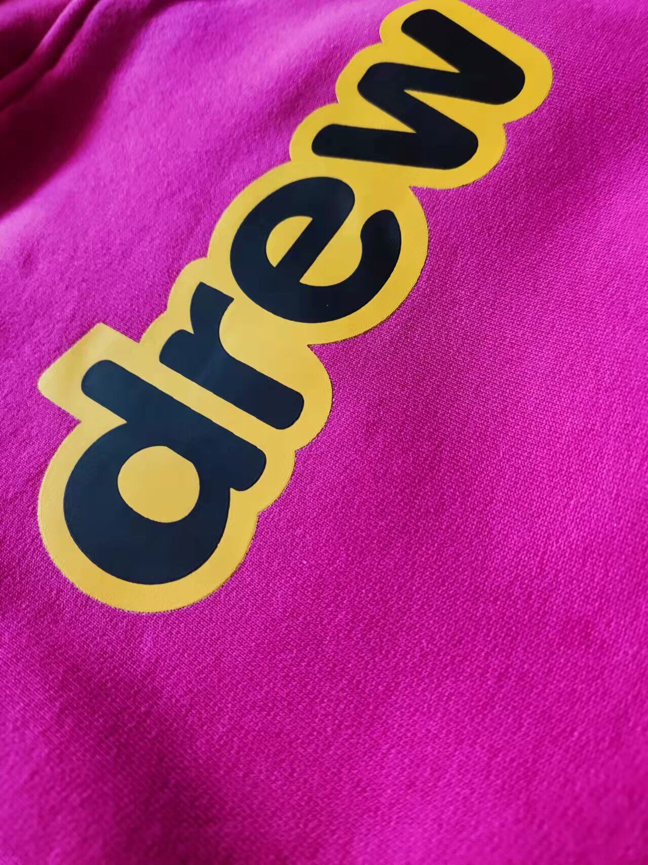 Drew House Justin Bieber's DREW smiling face fleece-lined hoodie for men and women loose-fitting street long-sleeve hooded sweater Rose