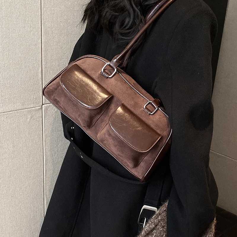 LEFTSIDE Small PU Leather Double Pocket Design Womens Shoulder Bag 2023 Womens Underwear Bag Womens Handbag and Wallet Z250421-1