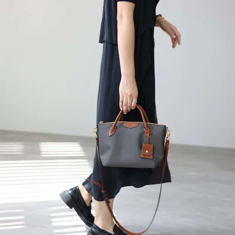 Women S Crossbody Female Handbag Nylon With Genuine Leather Shoulder Bag Large Capacity Tote For Work Bag