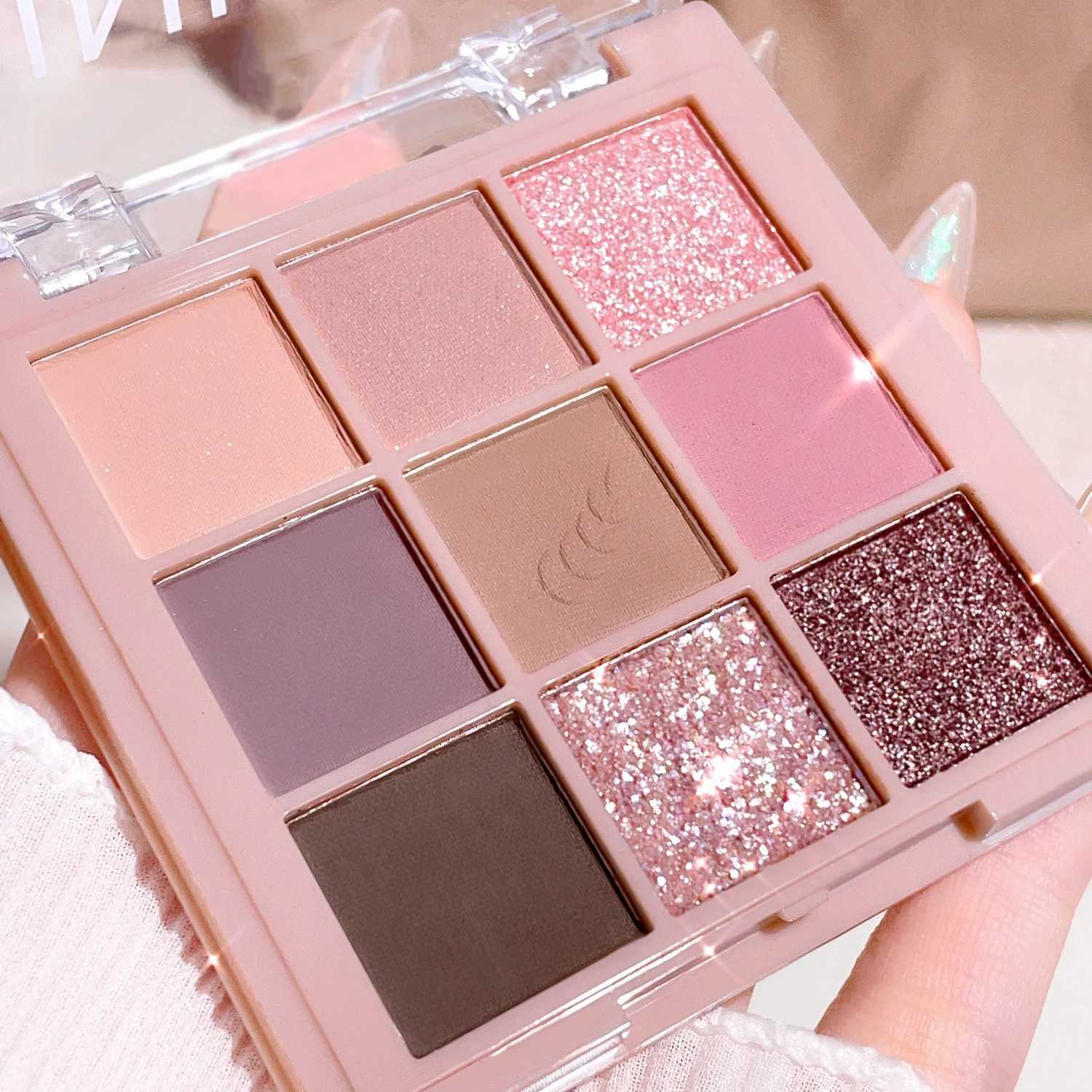 Nine-color eye shadow plate daily pearl matte earth color Jiugong grid eye shadow high-quality pure styleT251122