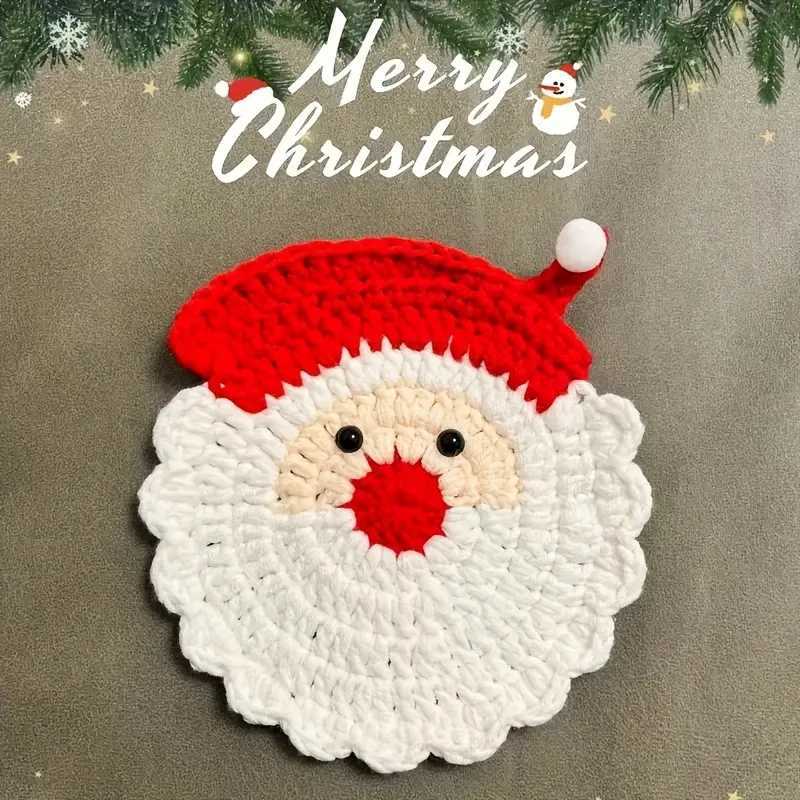 1PCS Christmas Hand-Woven Table Mat Thermal Insulation Anti-Scalding Placemat for Bowls Tea Cups Hot Pots C251122