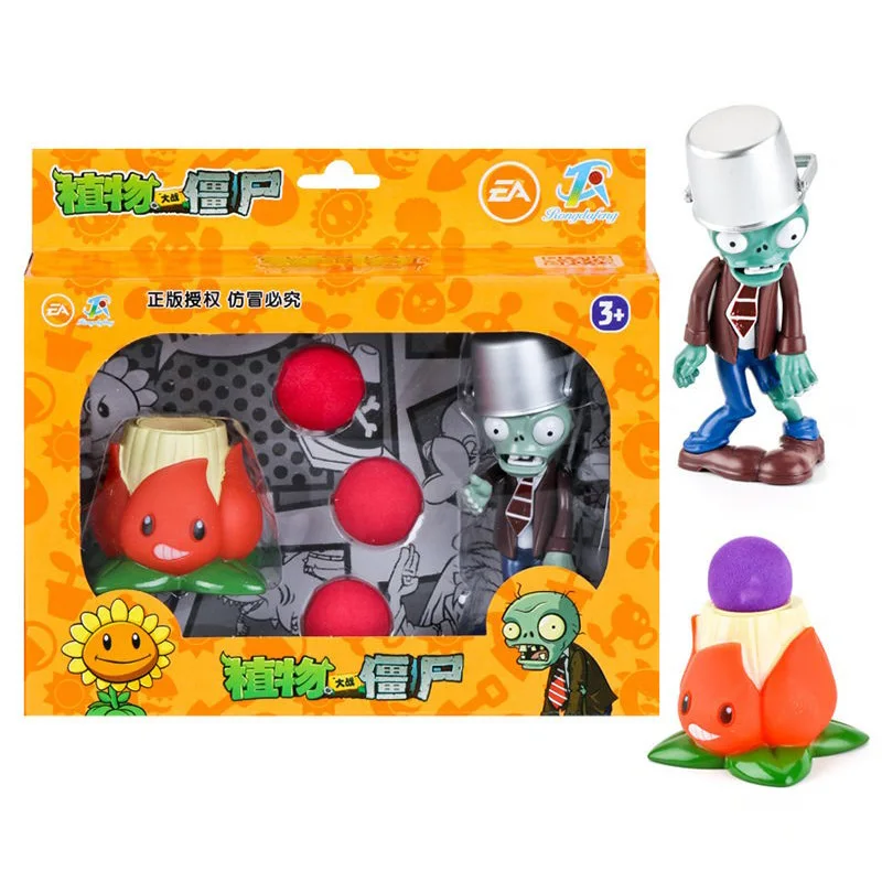 Plants vs Zombies 2 Cactus Peashooter Coconut Cannon A.K.E.E Toy Set Random Delivery Figures Soft Silicone Zombie Birthday Gift