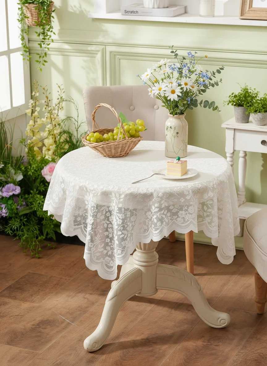 Universal Lace Microwave Oven Printer Dust Cover Home Bedside Table Simple Decorative Cloth Tea Table Cover Home Decor C251122