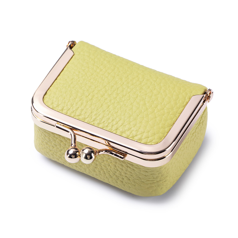 1Pcs Genuine Leather Box, Portable Travel Mini Jewelry Case Organizer, Vintage-Inspired Coin Purse with Kiss Lock Free shipping