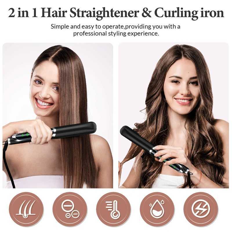 Infrared Straight Tourmaline Coating or Ceramic Lcd Display Negative Ion Flat Iron Fast Straightening Hair Curler Flat IronsT251122