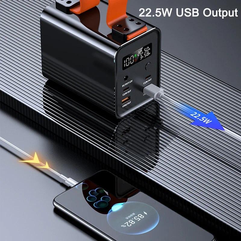 2026 Large Capacity Power Bank 80000mAh PD100W Fast Charging for iPhone Samsung Huawei Laptop Notebook Powerbank With 12V DC Output