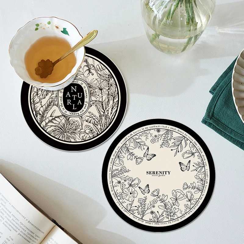 designer Retro Coaster Waterproof Round Dining Table Mat Oil Proof Plate Pad Water Cup Pad Home Decor Desktop Insulation Heat Pot Mat C251122