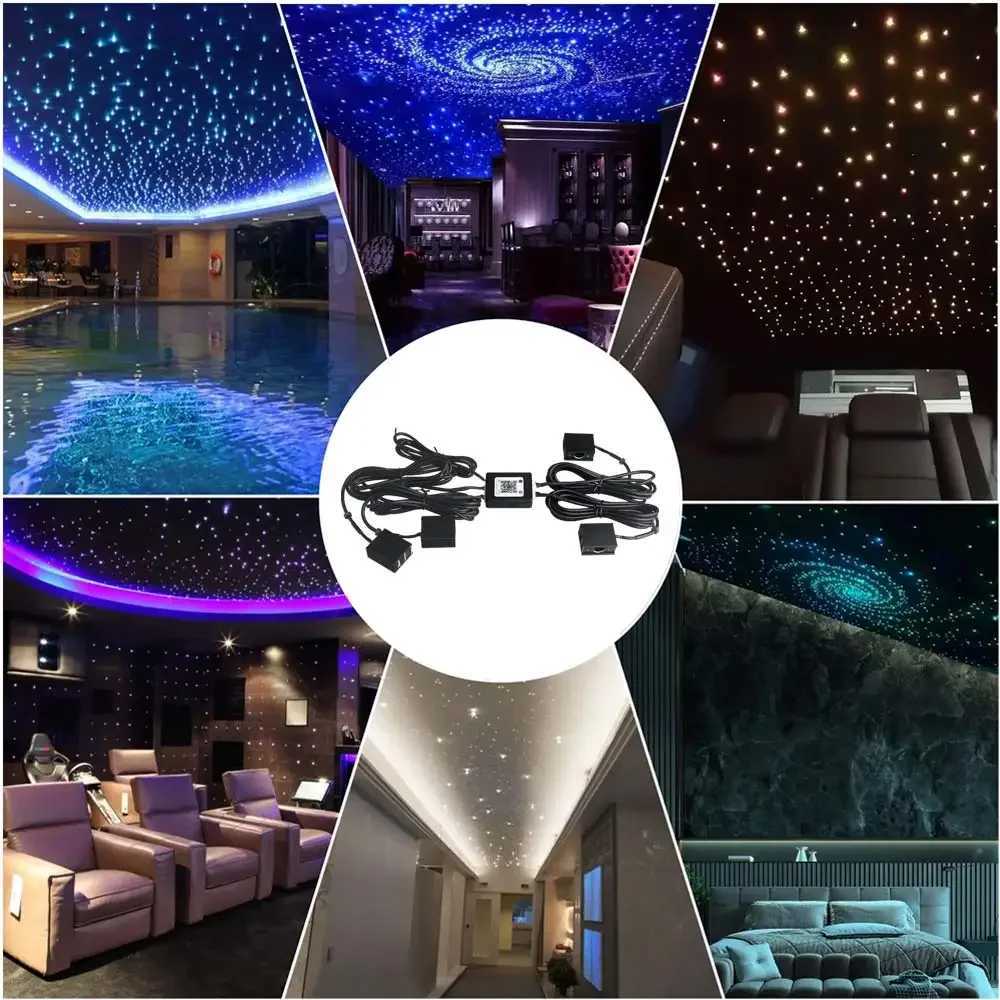RGBW 1/2/4/6 split machine Car Roof Star Light APP Control Fiber Optic Star Ceiling Light Starry Sky ceiling for Car HomeW251122