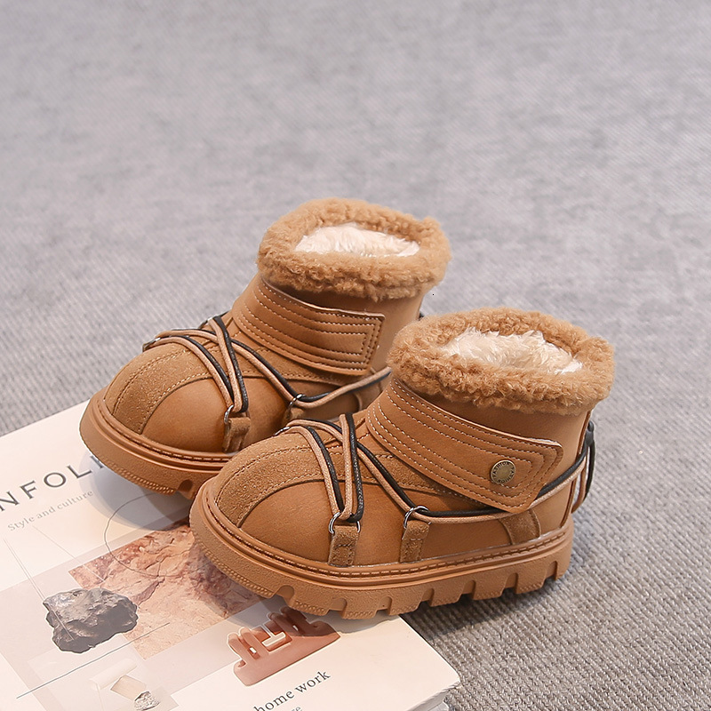 New designer shoes Children s Cotton Boots Winter New Low Cut Korean Style Simple Fashion Fleece Lined Thickened Warm Girls Snow Boots