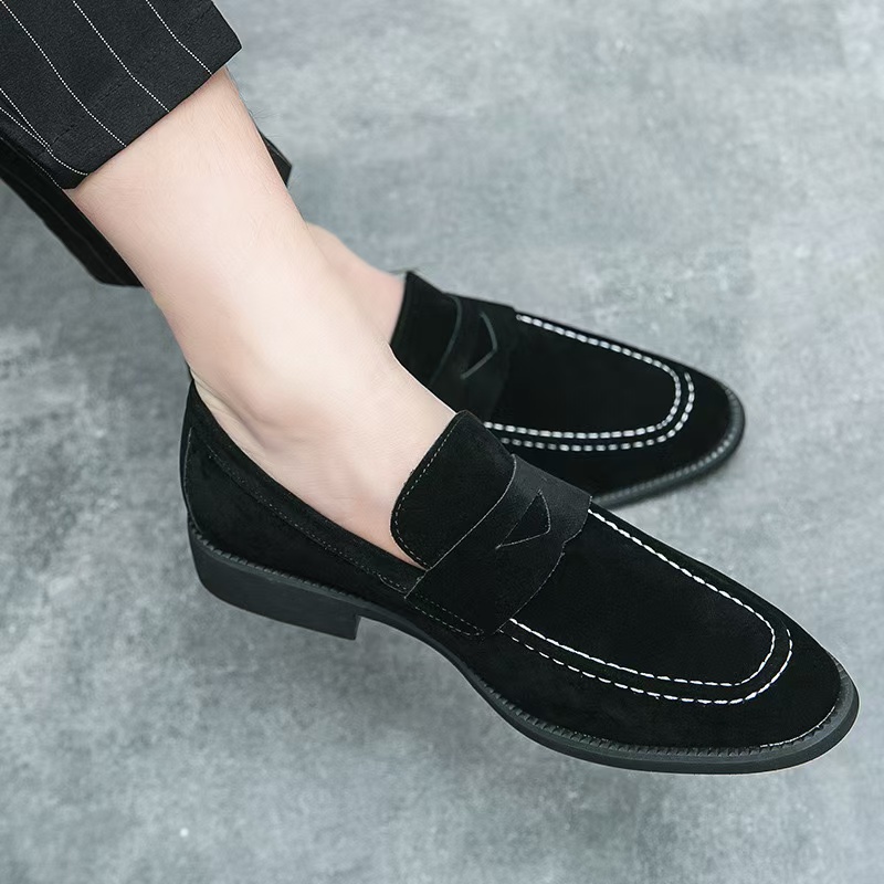 Men's Fashion Casual Shoes Suede Genuine Leather Mens Slip-on Light Comfortable Driving Loafers Moccasins Men Party Wedding Flat 1109