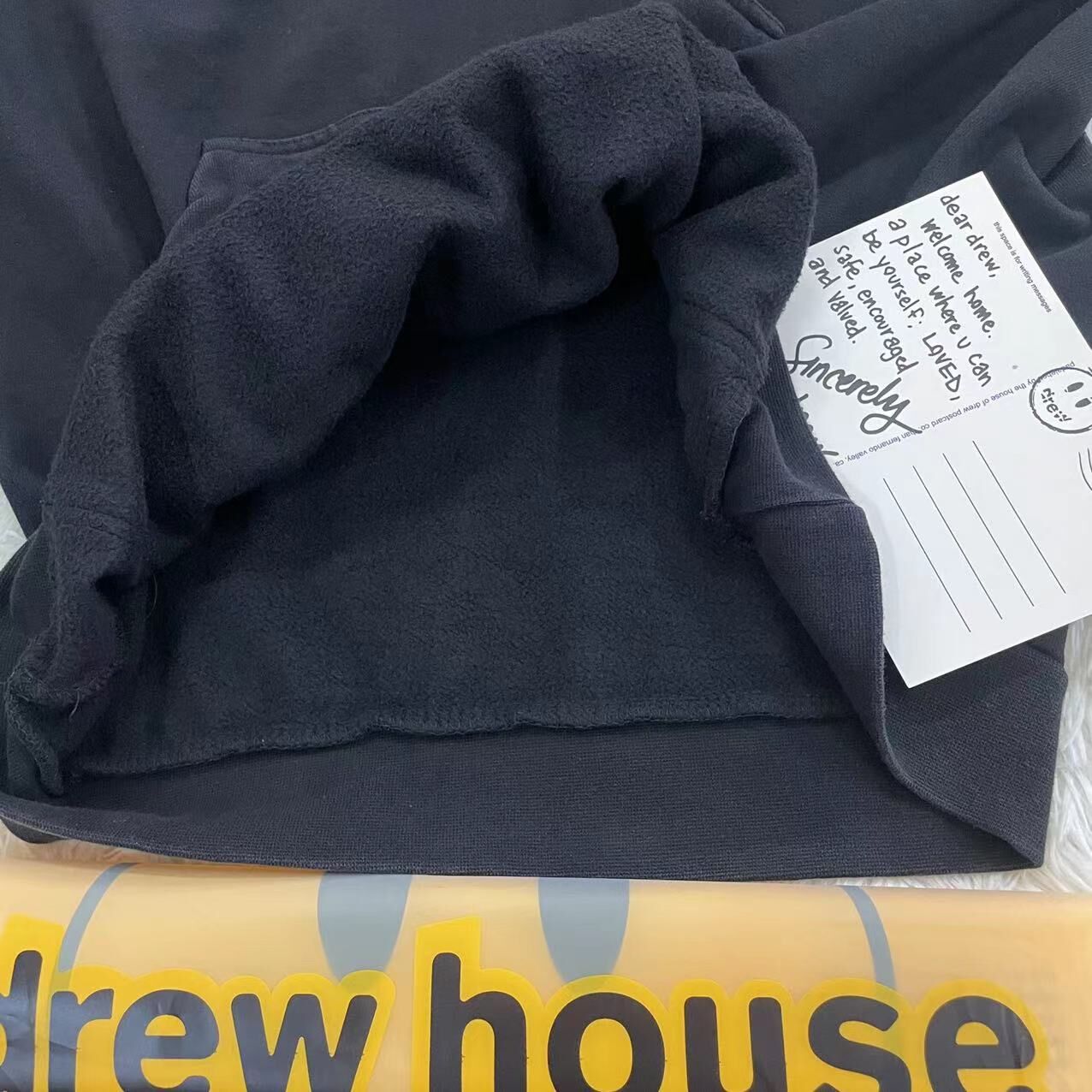 Drew House Drew Smiley High Street Small Letter Embroidered Loose Unisex Hooded Sweatshirt Jacket Fleece Lined Hoodie Trend