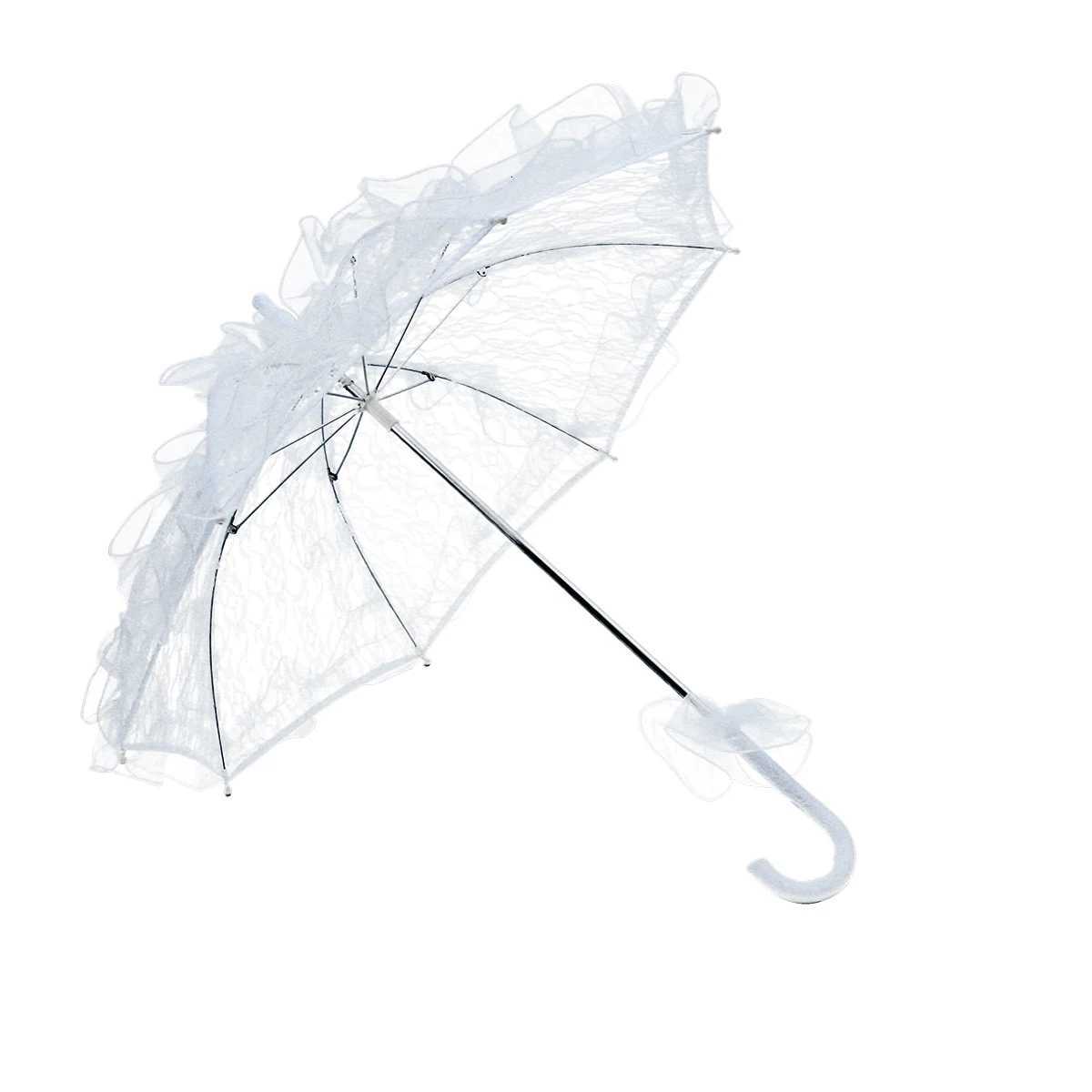 Wedding Umbrella Veil Bridal Shower Props Decorative Umbrellas for Parasol Sunshade Woman Parasols LaceM251122