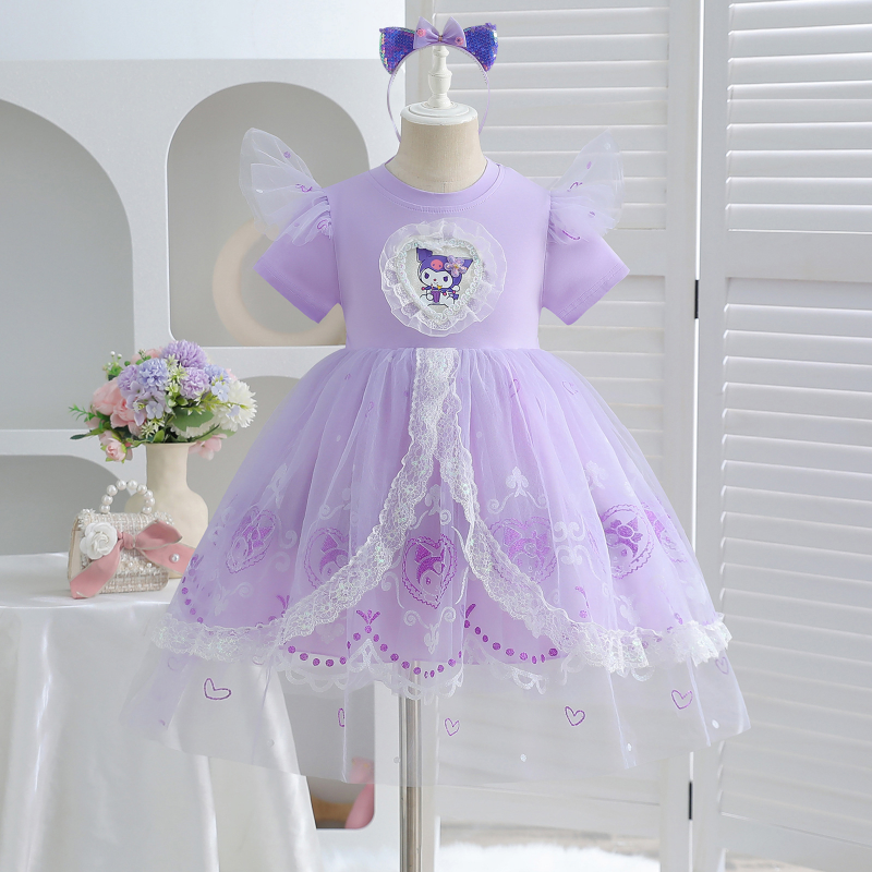 DISNEY Children's designer clothing baby princess dress kids dress girls' Lolita dress children's girl clothes Kuro Mi summer dress pri