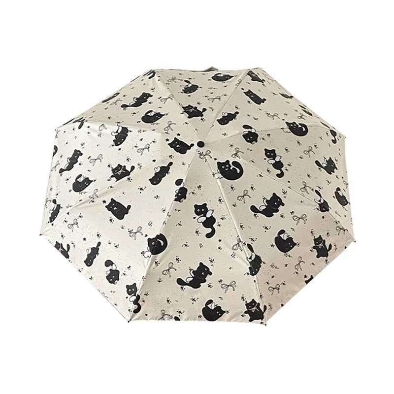 Sunshade folding umbrella outdoor product windproof and rainproof super cute cat automatic umbrella UV resistant adult umbreM251122