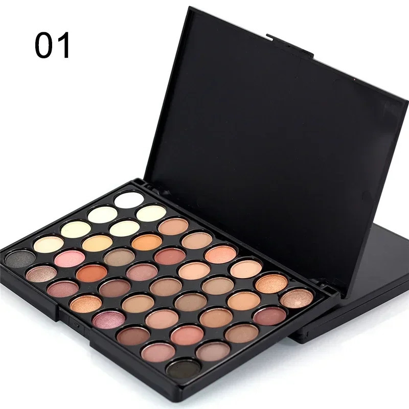 40 colors matte eye shadow tray makeup earth glitter waterproof durable add brush 250415