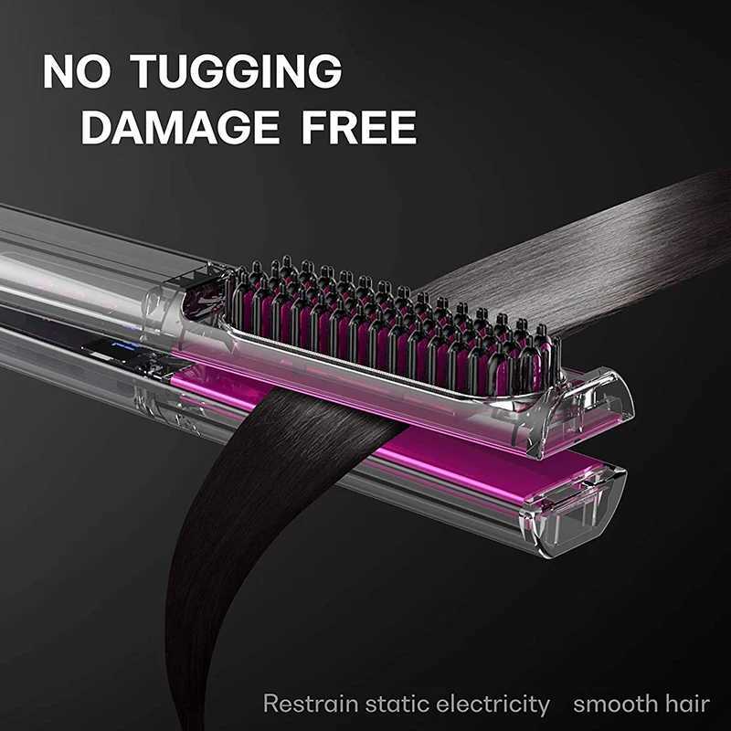 Ceramic Comb Straighter Hair Straightener Straightening Brush 2 In1 Professional to Straighten Electric HairT251122