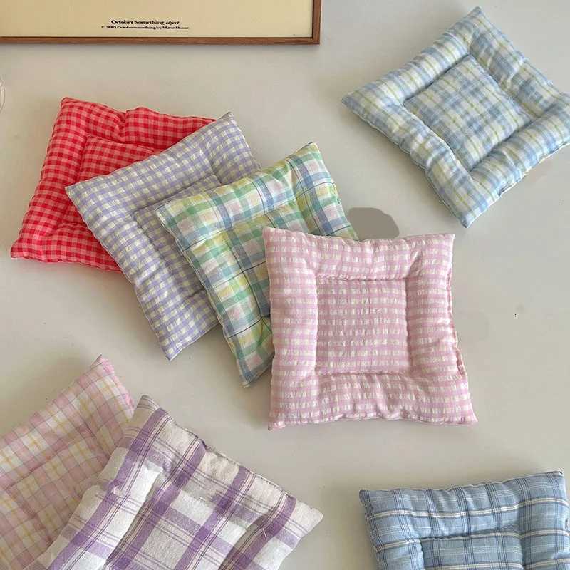 Lattice Series Multi-color Square Korean Cotton Coasters Fresh Table Cloth Heat Insulation Mat Coffee Cup Placemat Table Decor C251122