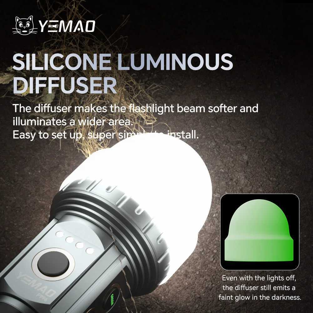 YM-F996 Six-Color Light Source 2000LM Handheld Flashlights with Clip Magnetic Rechargeable Torch For Outdoor Camping UV Light C251122