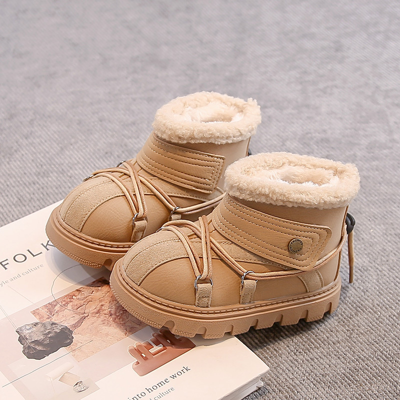 New designer shoes Children s Cotton Boots Winter New Low Cut Korean Style Simple Fashion Fleece Lined Thickened Warm Girls Snow Boots