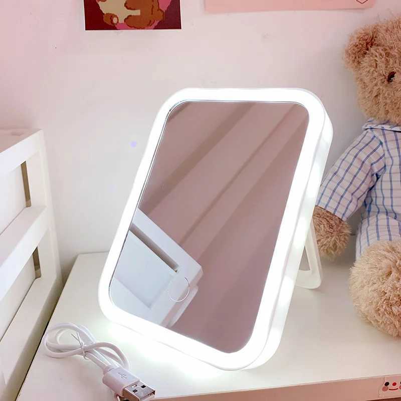 Rechargeable Portable Lamp LED Makeup Mirror Desktop Folding Portable Mirror Travel Vanity Looking Glass Light Fill Light M251122
