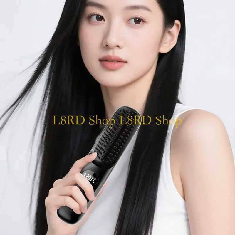 L8RD Ceramic Straightening Comb Cordless Design Lightweight Styling Tool Adjustable Heat Setting Quick 30s Warms Up TimeT251122
