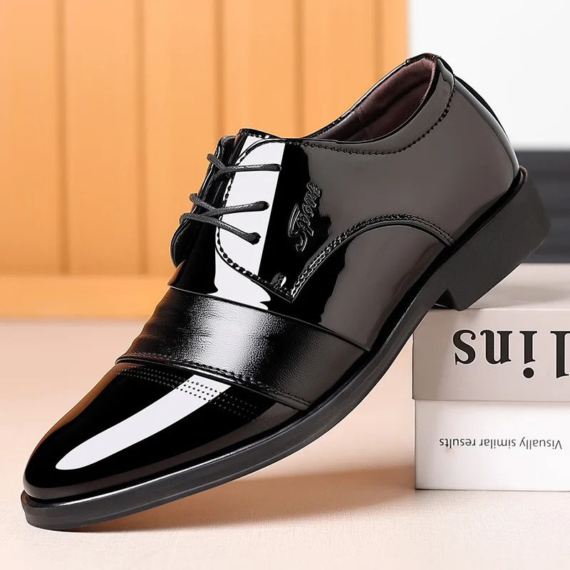 Leather Shoes Mens Summer Business Formal Clothing Large Black Casual High Altitude Suit Breathable British Grooms 250421