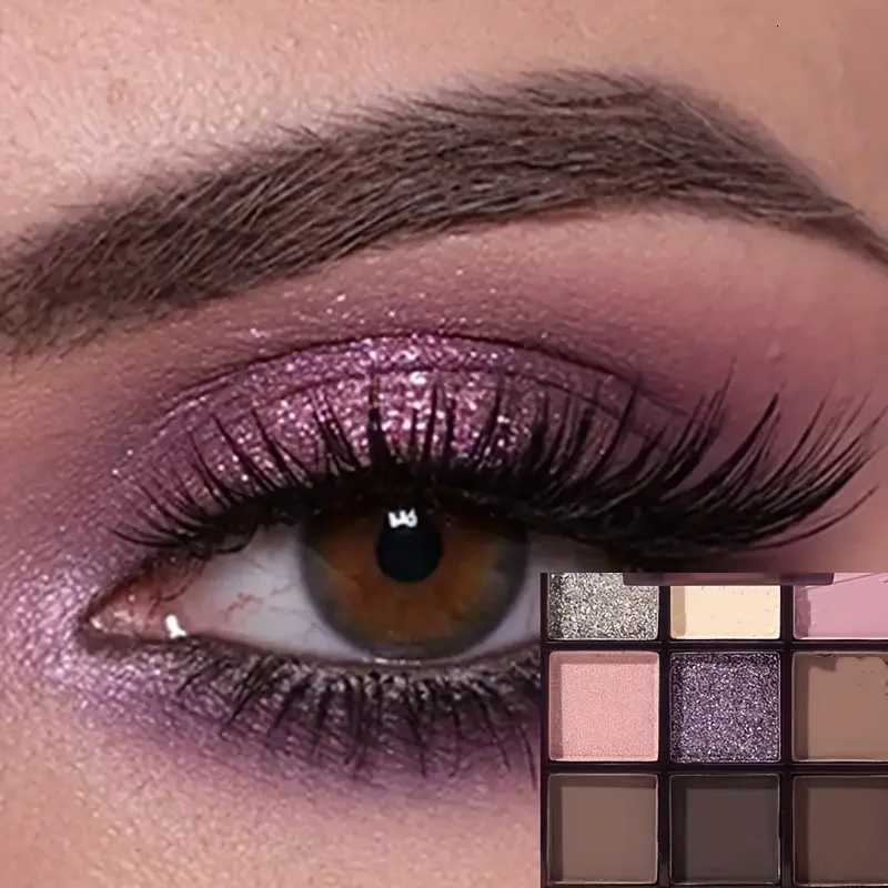 9-Color Purple Eyeshadow Palette - Matte Shimmery Waterproof Sweat-Proof Long-Lasting EyeshadowSuitable for Music FestivalsT251122