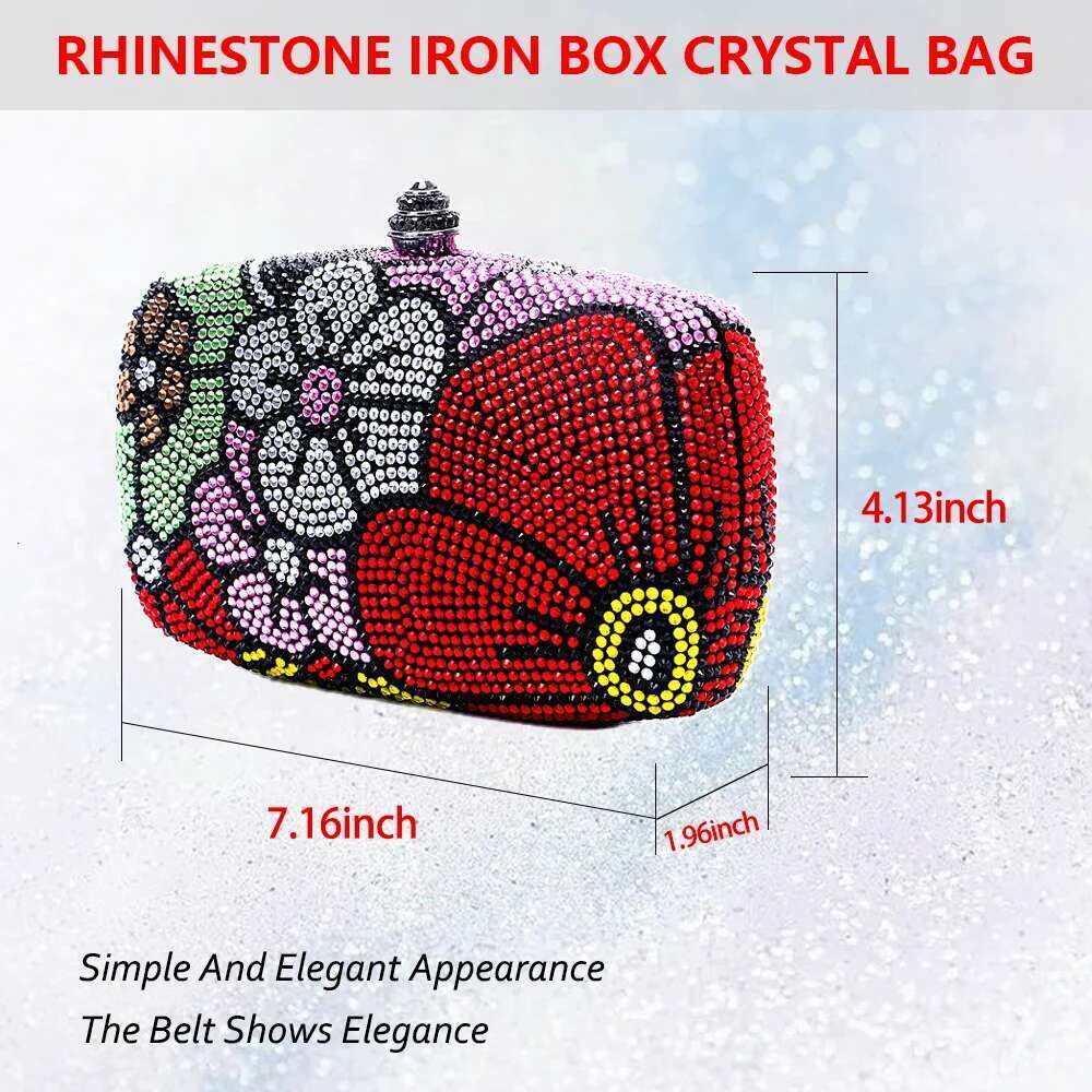 Italy's latest design elegant ladies wedding party dinner gift crystal multi-colored evening clutch b designer bag women bag