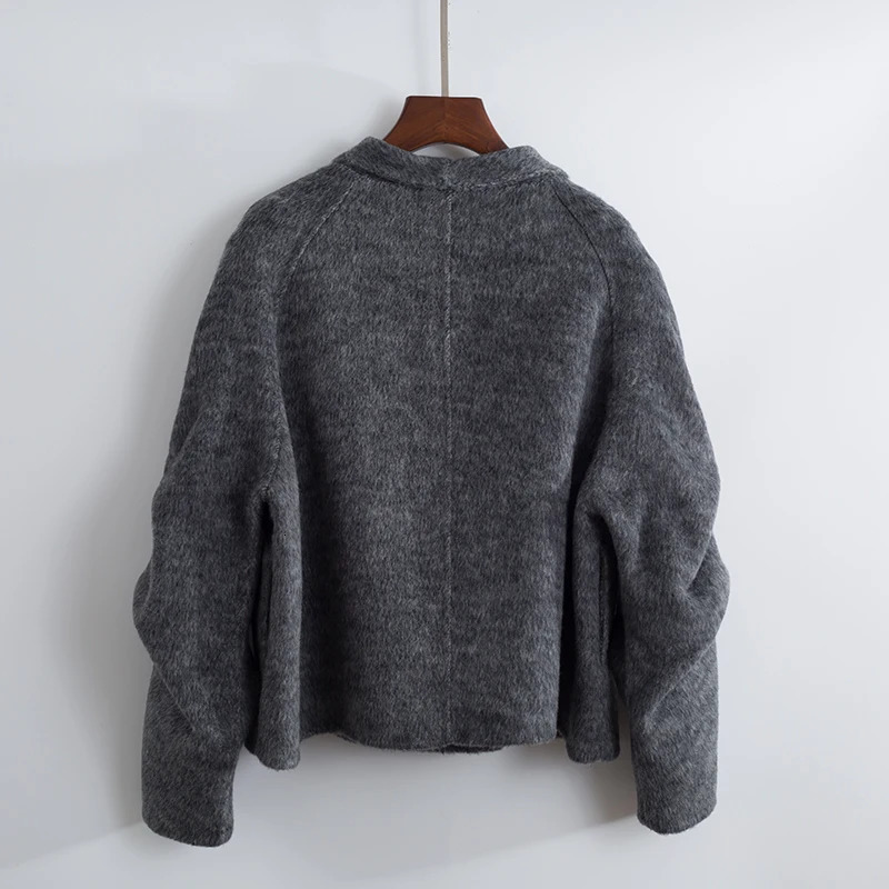 Temperament Woolen Coat for Women 2024 Autumn and Winter Solid Color Warm Doublesided Wool Short Coats Clothing 251112