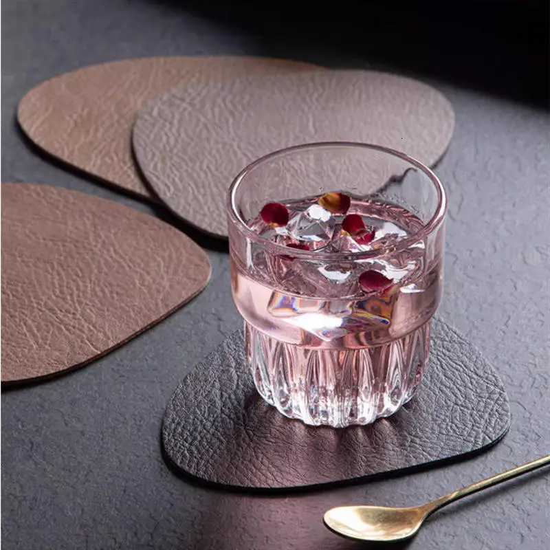 4pcs/set Leather Coaster Artificial Leather Coaster Drink Coffee Cup Mat Round Tea Pad Table Pad With C251122