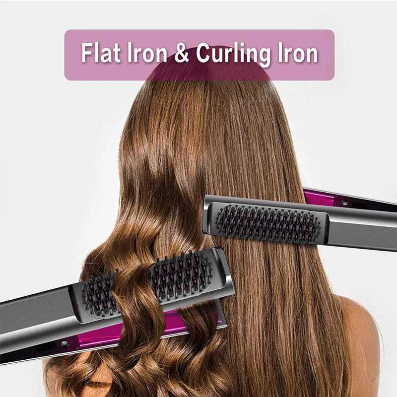 Ceramic Comb Straighter Hair Straightener Straightening Brush 2 In1 Professional to Straighten Electric HairT251122