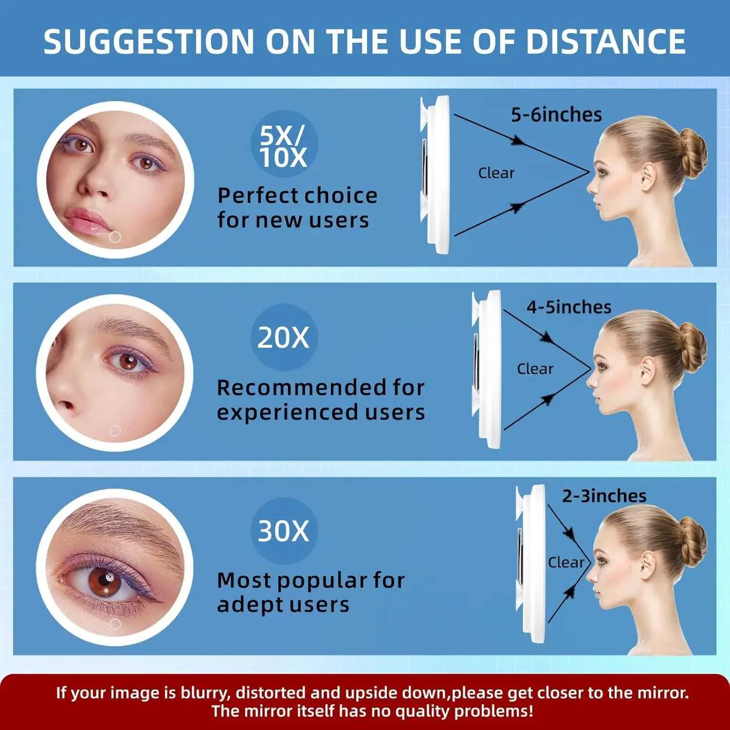 Makeup LED Mirror Lights Tri-colour Dimmable Magnifying For Dresser Bedroom Dormitory Desktop Makeup Refill Mirror Lighting M251122