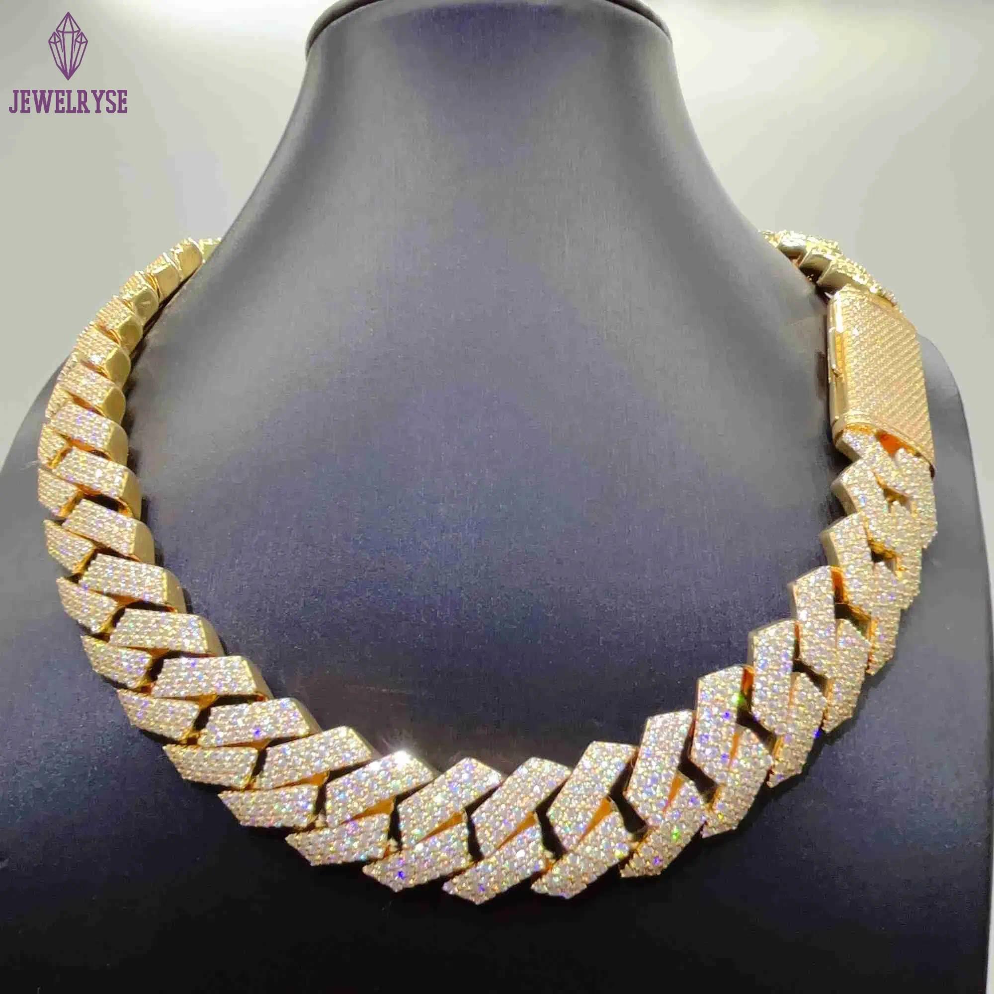 moissanite necklace designer jewelry cuban k chain Iced Out Pass Dia Tester Sterg Sier Necklace Vvs Moissanite chains for men necklaces20mm