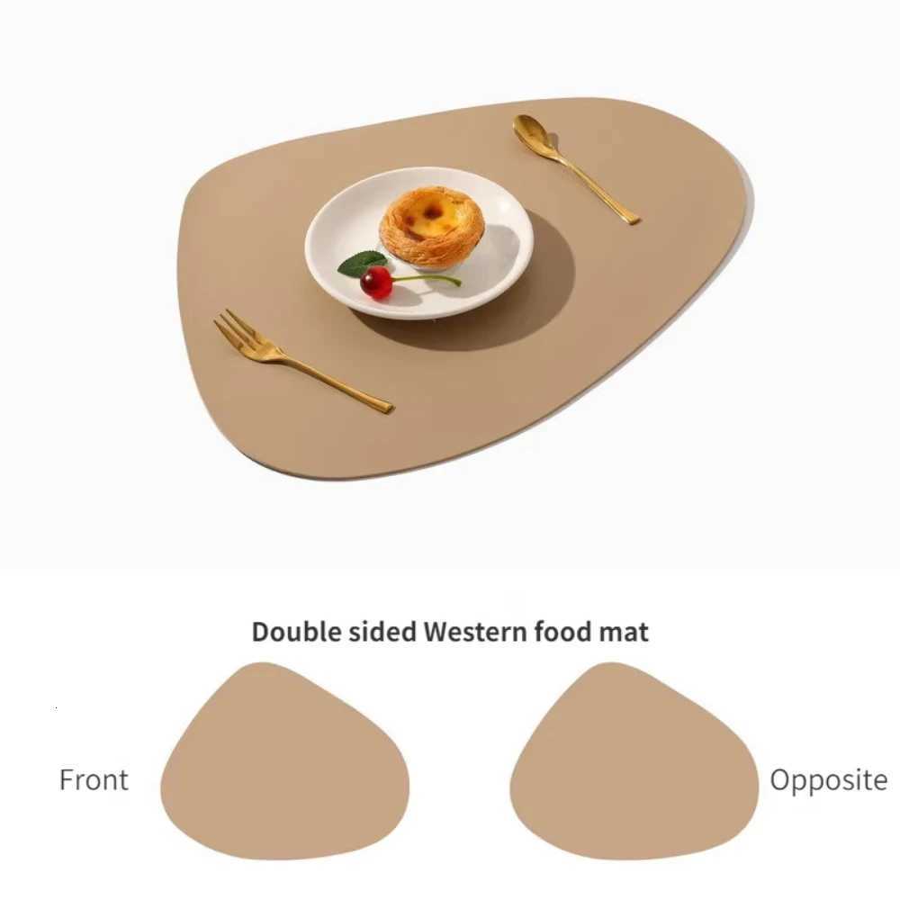 Water Droplet-Shaped Vegan Leather Placemat Heat-ResistantNon-SlipEco-Friendly Dual-Side Design for DiningGifts Outdoor Use C251122