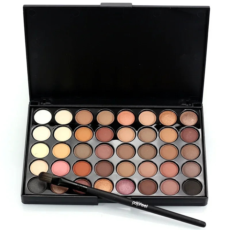 40 colors matte eye shadow tray makeup earth glitter waterproof durable add brush 250415