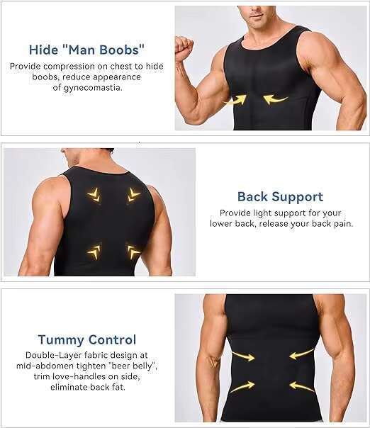 DHessentials Quality New Design Tight Clothes Men's Compression Tank Top Slimming Sweatshirt Shaper