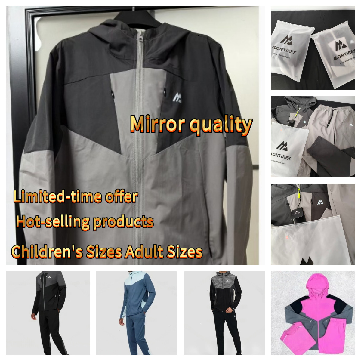 High quality Children New Style monterex tracksuit Adult sizes Latest model tech 3-piece set designer montirexs Tracksuit sports fiess jogging suits quick sets 54