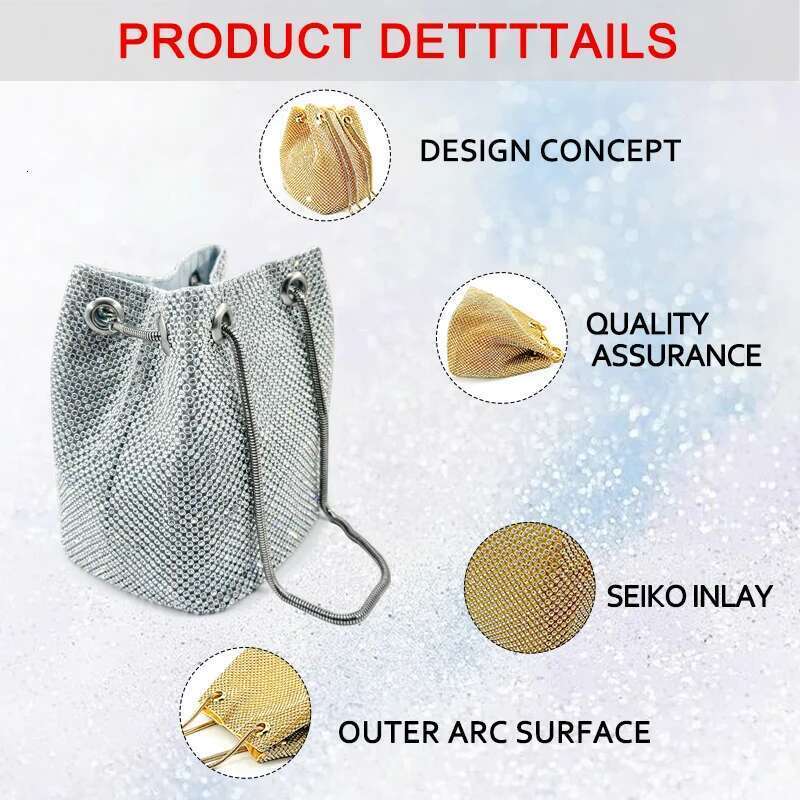 Fashion full dia wedding party multicolor rhie chain handbag messenger Christmas gift ladies evening bag designer bag women bag